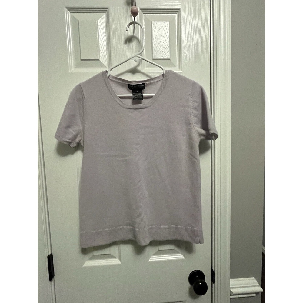 Women's Vintage Andrea Jovine Purple Short Sleeved 70% Lambwool M Sweater